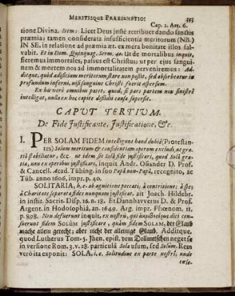 Caput Tertium. De Fide Justificante, Justificatione ...