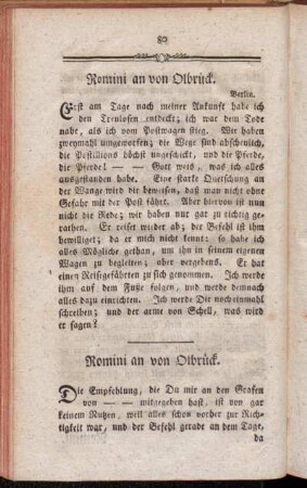 Romini an von Olbrück.