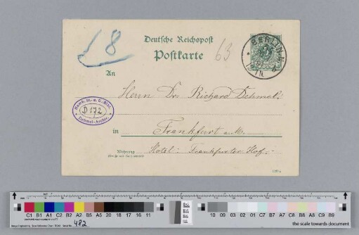Postkarte an Richard Dehmel