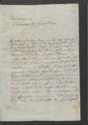 Brief von Christian Schkuhr an Johann Jacob Kohlhaas