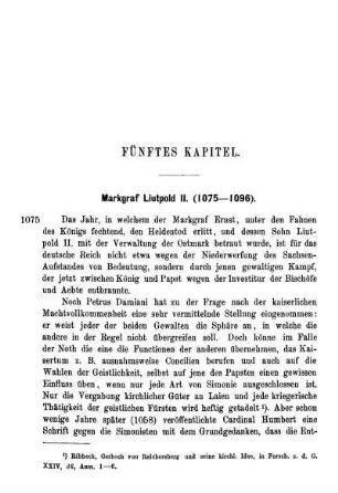 Fünftes Kapitel. Markgraf Liutpold II. (1075-1096).