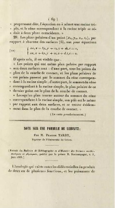 Note sur une formule de Leibnitz.