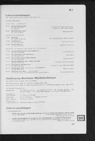 Studiengang Biochemie