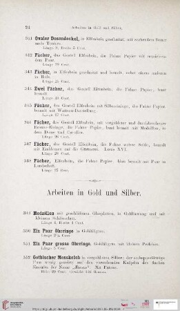 Arbeiten in Gold und Silber (Nr. 349 - 386)