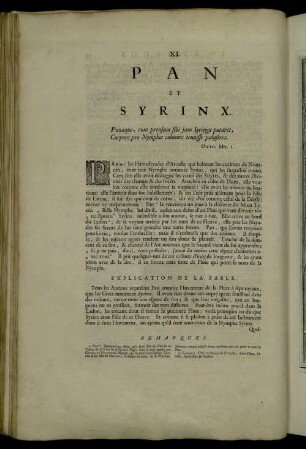XI. Pan Et Syrinx