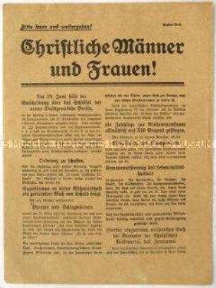 Aufruf der Zentrumspartei zur Berliner Stadtverordnetenwahl 1920