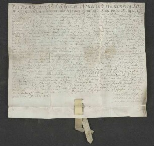 1751 Mai 25. Lehnsbrief von Wendts für Kleinsorge über den Hof zu Hagen im Kirchspiel Lage.