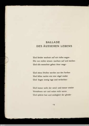 Ballade des äusseren Lebens