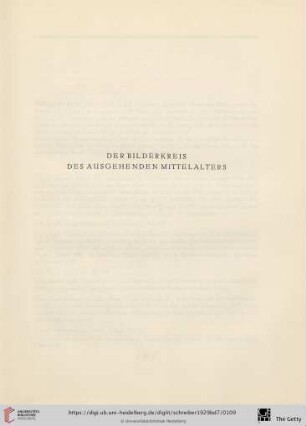 Der Bilderkreis des ausgehenden Mittelalters