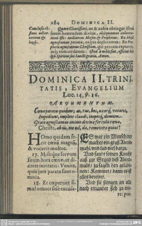 Dominica II. Trinitatis, Evangelium Luc. 14, v. 16.