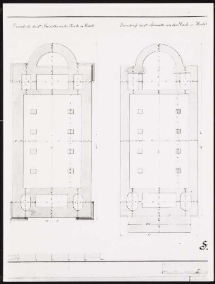 Johanniskirche, Berlin-Moabit Ergänzungsbauten: Grundriss des 1. und 2. Banketts