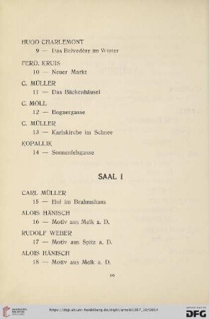 Saal I (Nr. 15-33)