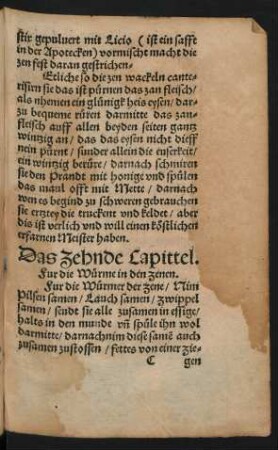 Das Zehnde Capittel.