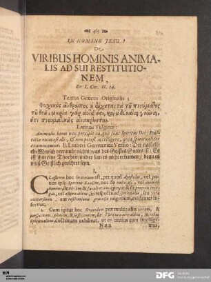 De Viribus Hominis Animalis Ad Sui Restitutionem.