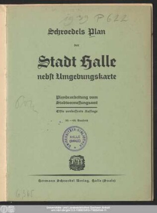 Schroedels Plan der Stadt Halle nebst Umgebungskarte