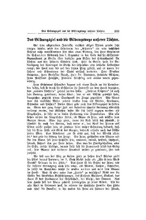 Das Bildungsziel und die Bildungswege unserer Töchter