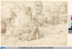 Büßender Heiliger Hieronymus in der Landschaft