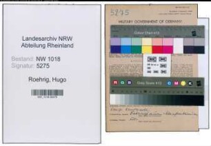 Entnazifizierung Hugo Roehrig , geb. 11.12.1901 (Landwirt)