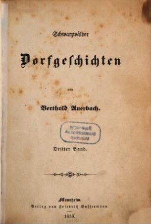 Schwarzwälder Dorfgeschichten, 3