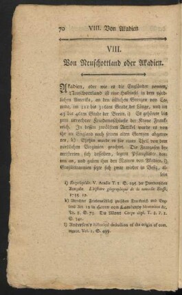 VIII. Von Neuschottland oder Akadien