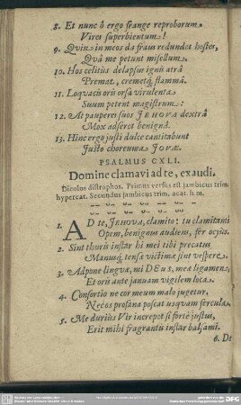 Psalmus CXLI. Domine clamavi ad te, exaudi