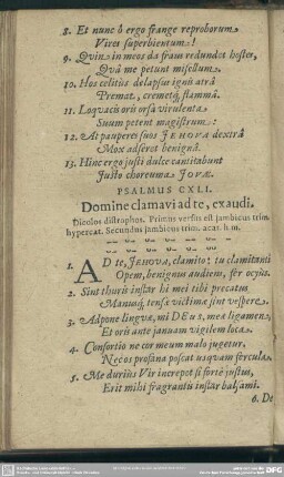 Psalmus CXLI. Domine clamavi ad te, exaudi