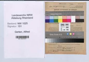 Entnazifizierung Alfred Gerten , geb. 05.02.1893 (Stadtsekretaer)