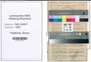 Entnazifizierung Aenne Feldkamp , geb. 04.09.1910 ()