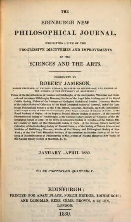 The Edinburgh new philosophical journal. 15/16. 1830