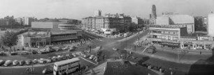 180° Panorama, Blick über den Joachimsthaler Platz den Kurfürstendamm entlang.. Berlin-Charlottenburg, Joachimsthaler Platz