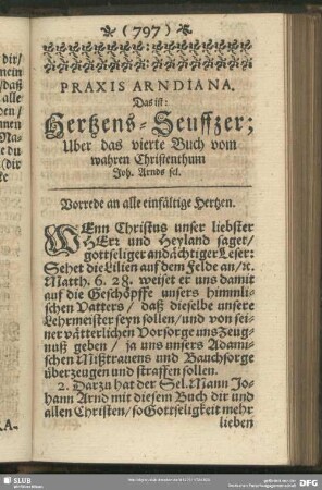 Über das vierte Buch vom wahren Christenthum