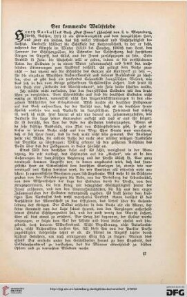 31: Der kommende Weltfriede