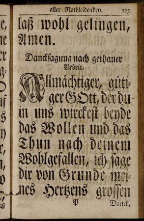 Dancksagung nach gethaner Arbeit