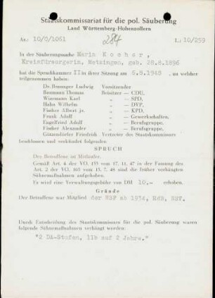 Kocher, Maria