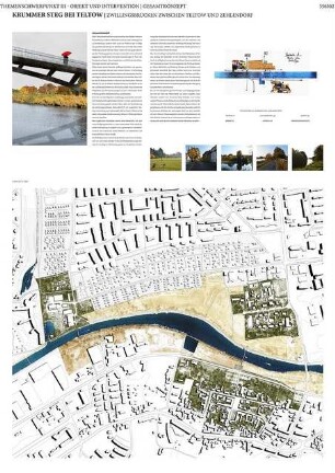 Zwischen Teltow und Zehlendorf Schinkelwettbewerb 2016: Lageplan 1:2000, perspektivische Ansichten, Diagramm, Erläuterung