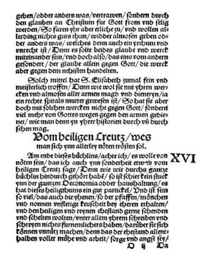 Vom heiligen Creutz/ wes man sich ynn allerley nöten trösten sol. XVI.