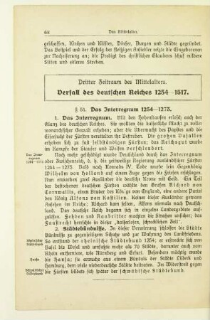 Dritter Zeitraum des Mittelalters. Verfall des deutschen Reiches 1254-1517