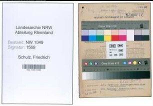Entnazifizierung Friedrich Schulz , geb. 13.11.1897 (Faerber)