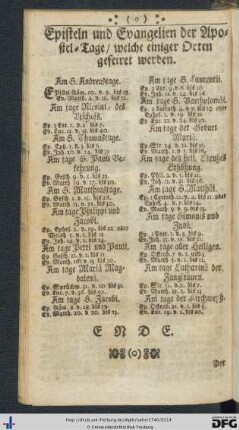 Episteln und Evangelien der Apostel-Tage / welche einiger Orten gefeiret werden.