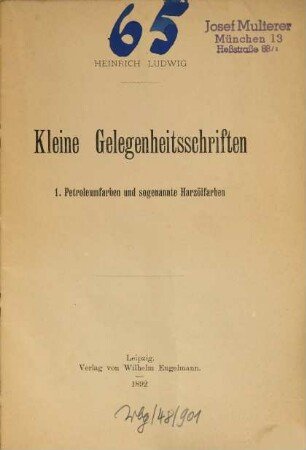 Petroleumfarben und sogenannte Harzölfarben