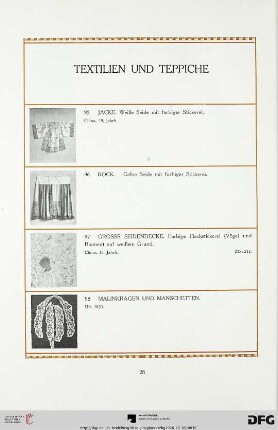 Textilien, Teppiche (Nr. 95-128)