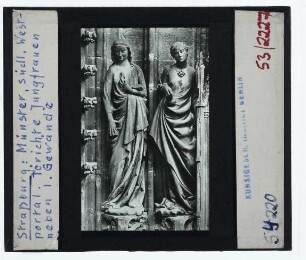 Straßburg, Münster : Südliches Westportal, linkes Gewände, Törichte Jungfrauen
