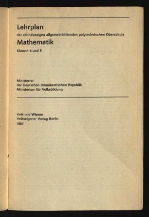 1987: Klassen 4 und 5