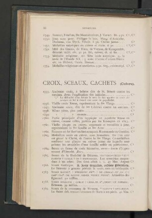 Croix, sceaux et cachets.