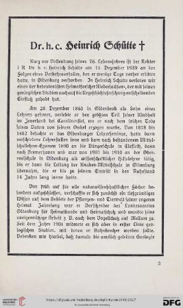 Dr. h. c. Heinrich Schütte †