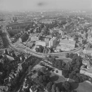 Gothaer Platz und Benaryplatz in der Erfurter Brühlervorstadt : Blickrichtung Nordosten