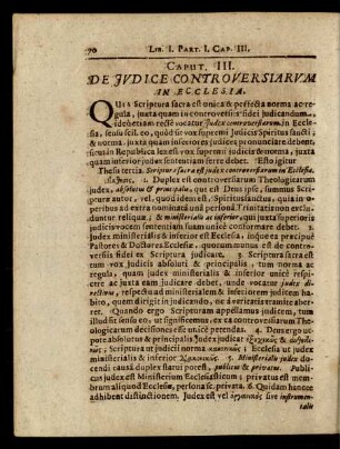 Caput III. De Judice Controversiarum In Ecclesia.