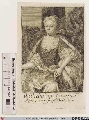 Bildnis Caroline (Wilhelmine Charlotte), Königin von Großbritannien u. Irland, geb. Markgräfin von Brandenburg-Ansbach