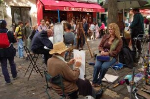 Paris - Menschen in der City : Maler und Modelle am Place du Tertre, Montmartre. Paris, 2006