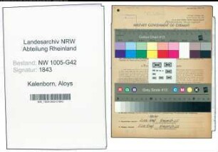 Entnazifizierung Aloys Kalenborn , geb. 20.06.1903 (Steinmetz)